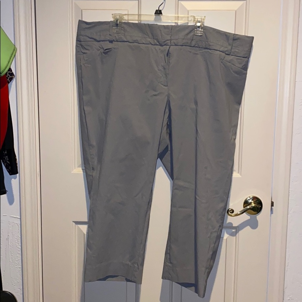 Eloquii grey cropped work pants curvy fit size 24w
